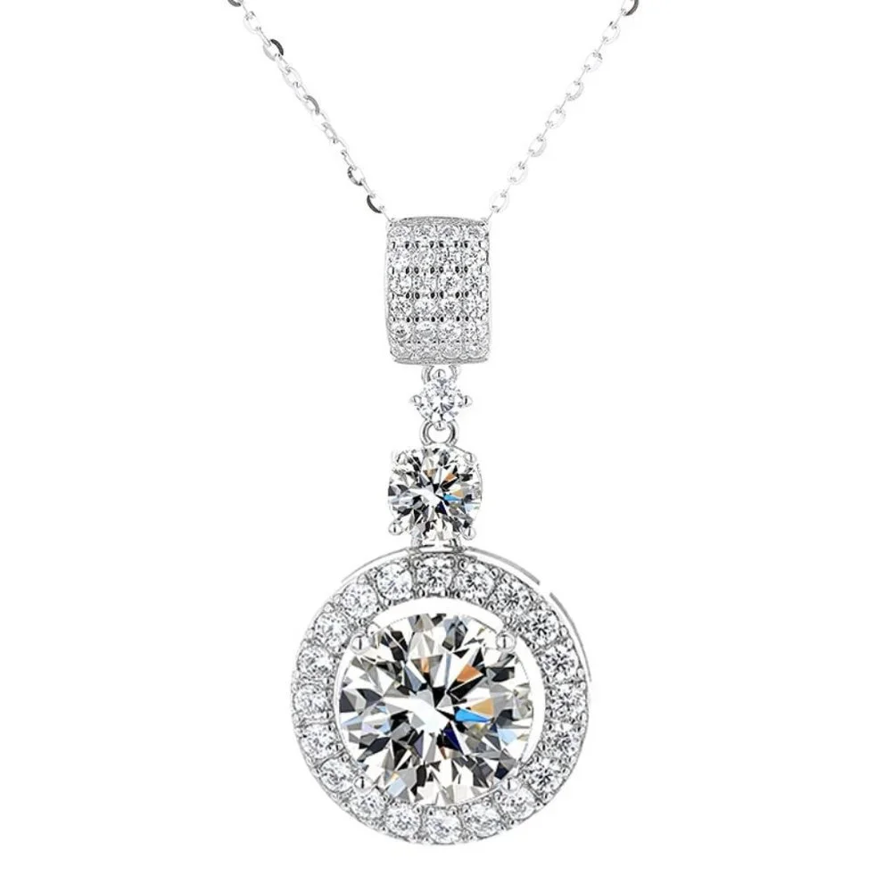 Certified 6ct. t.w. Moissanite Diamond Necklace NEW